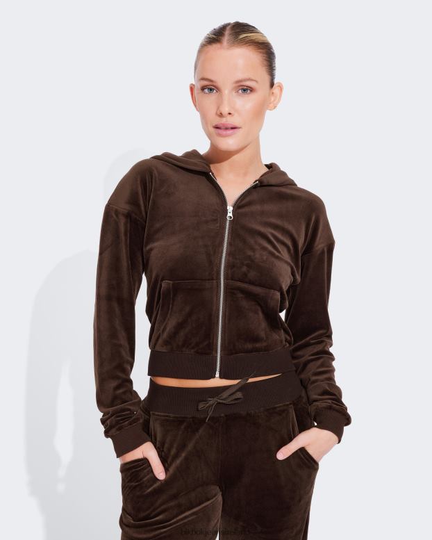 Bik Bok NW Iconic zip up Dark brown melange Clothing 82288423