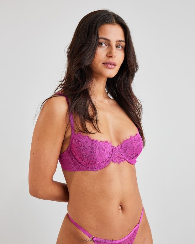 Bik Bok UW Forever balconette bra Dark pink Clothing 82288494